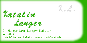 katalin langer business card